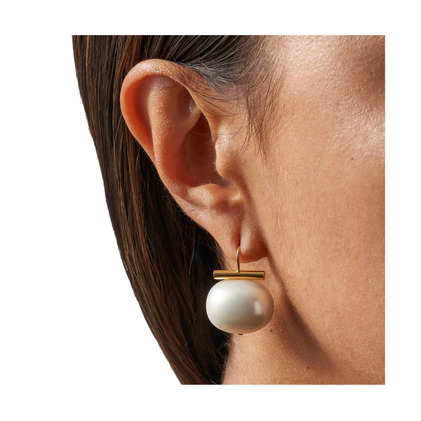 Large Pebble Pearl Earrings