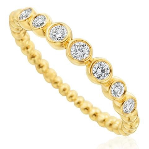 Gumuchian 18KT Yellow Gold Diamond Nutmeg Single Row Ring  Diamonds