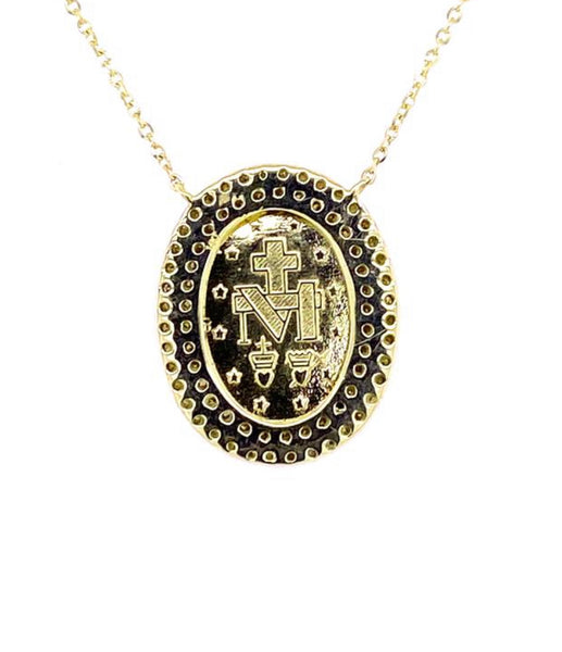 Double Row Diamond Miraculous Medal