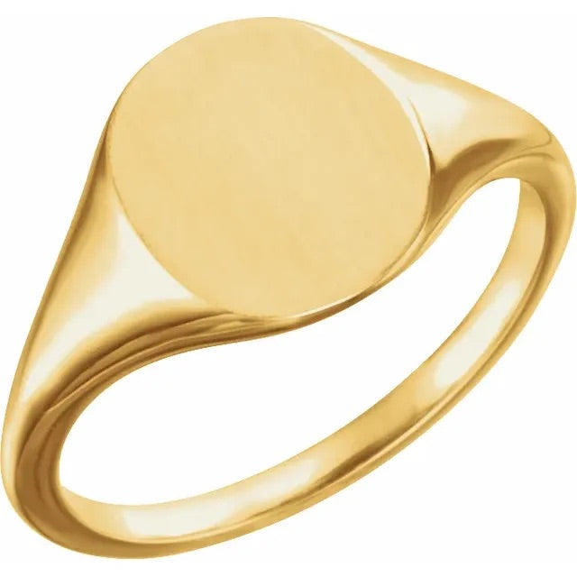 Monogram Oval Signet Ring Yellow Gold