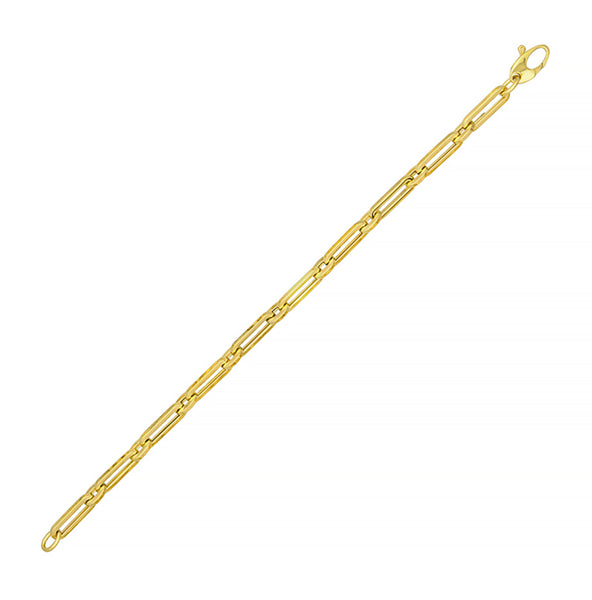 14KT Yellow Mixed Paperclips Bracelet