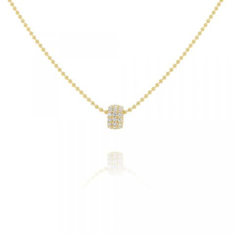 14k and Gold Diamond Rondel Necklace