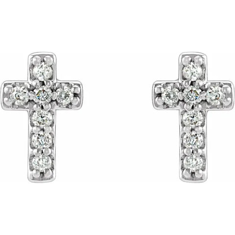 Petite Diamond Cross Earrings