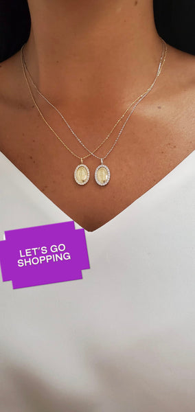14k Gold and Diamond Miraculous Medal