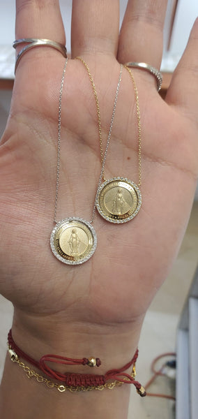 Round Diamond Miraculous Medal