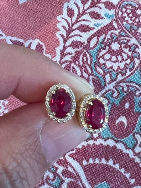 Ruby and Diamond Earrings