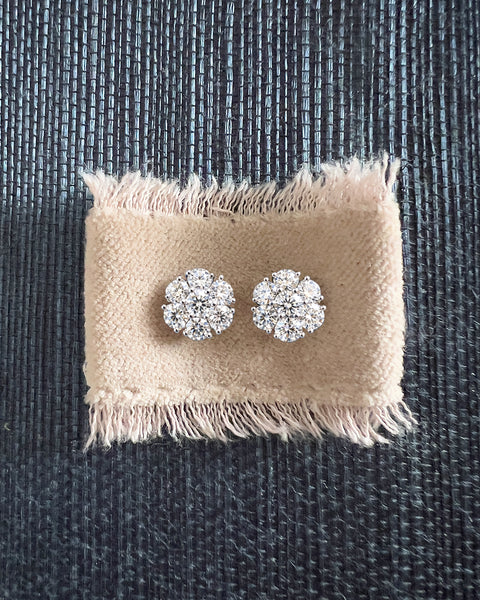 Diamond Cluster Earrings