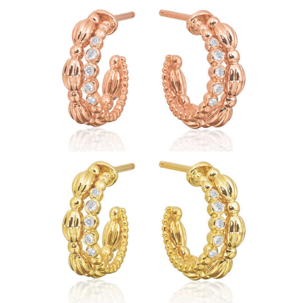 Nutmeg Diamond Hoops