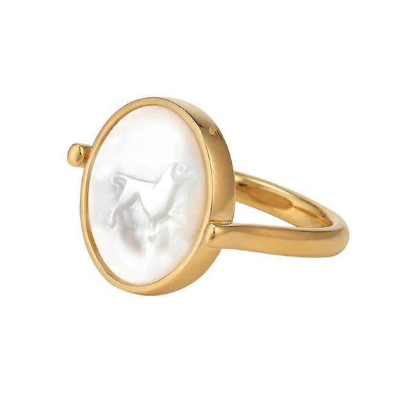 Sleek Zodiac Mother of Pearl Ring