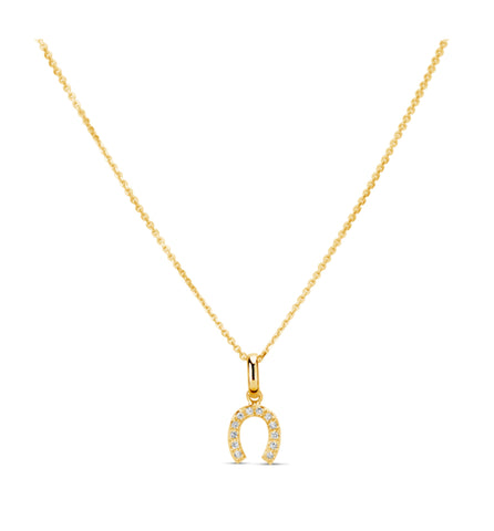 Diamond Horseshoe Pendant Necklace