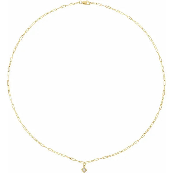 14K Diamond Micro Bezel-Set Necklace