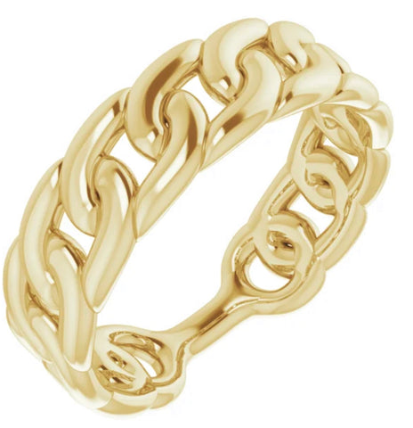 14k Stackable Chain Link Ring