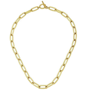 14k Oval Link Necklace with Toggle