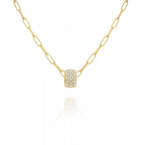 14k and Gold Diamond Rondel Necklace