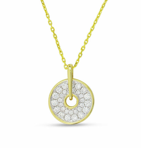 Small Firenze Graduating Diamond Spinning Disc Pendant With Chain