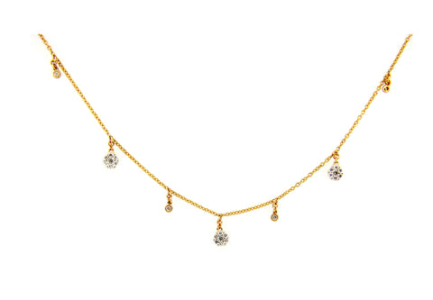 Diamond Charm Choker Necklace