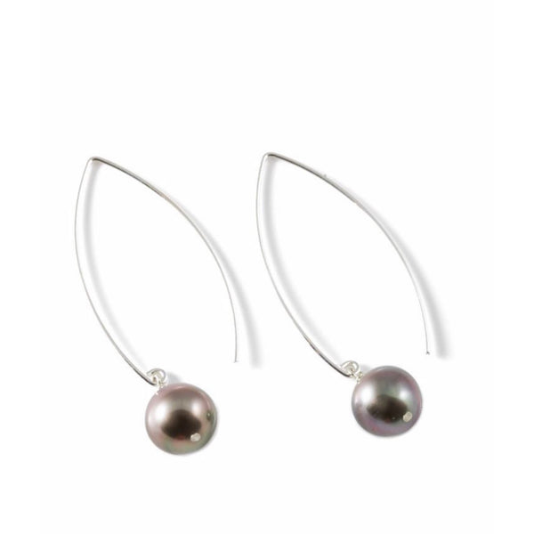 Sterling Silver Tahitian Pearl Threader Earrings