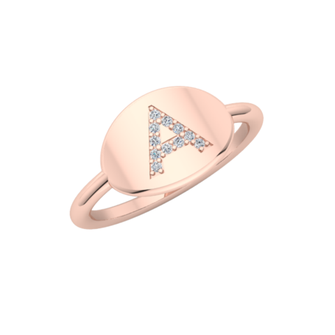 14k Diamond Signet Ring