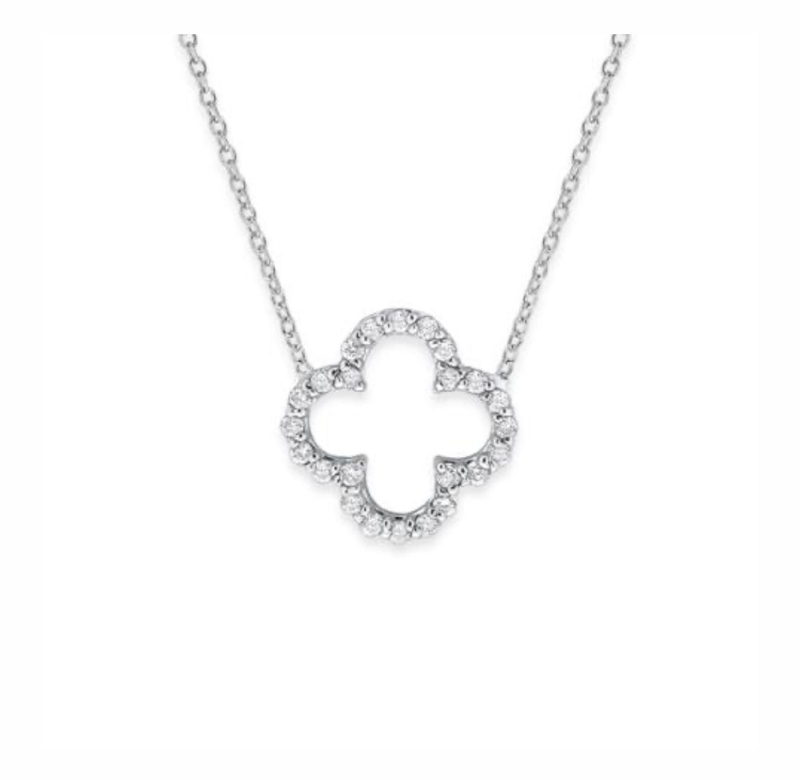 Diamond Open Clover Necklace