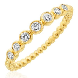 Gumuchian 18KT Yellow Gold Diamond Nutmeg Single Row Ring  Diamonds
