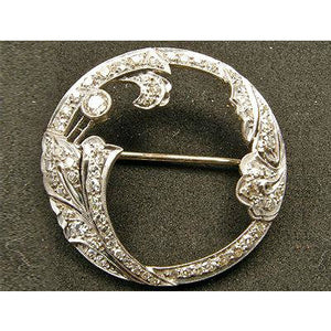 Art Deco Platinum and Diamond Circle Pin