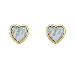Petite Mother of Pearl Heart Studs