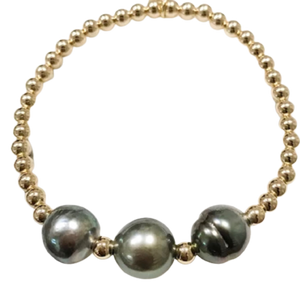 Triple Tahitian Pearl Bora Bracelet