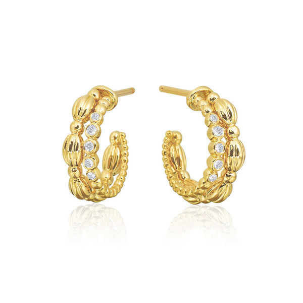 Nutmeg Diamond Hoops