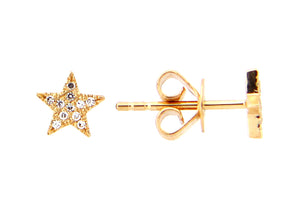 Gold Star Stud Diamond Earring