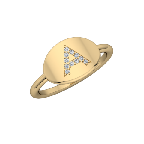 14k Diamond Signet Ring
