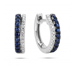 Sapphire and Diamond Huggie Earrings