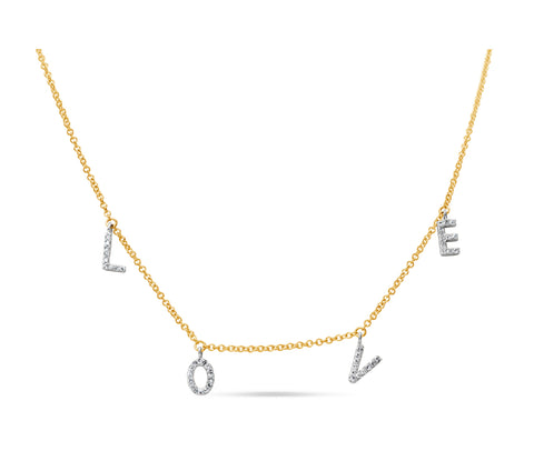 Diamond “Love” Charm Neckalce