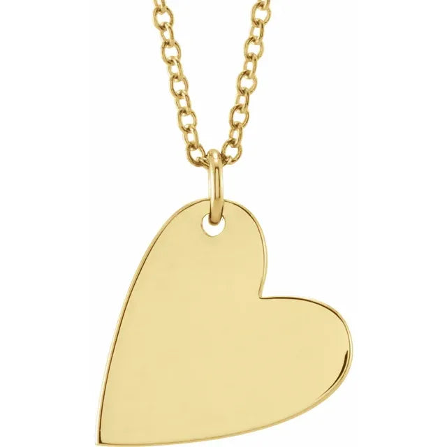 14K Yellow  Gold Sideways Heart Necklace