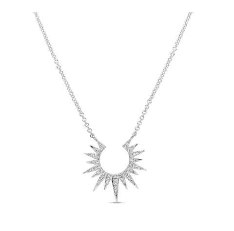 Diamond Sunburst Pendant Necklace