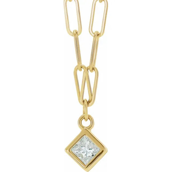 14K Diamond Micro Bezel-Set Necklace