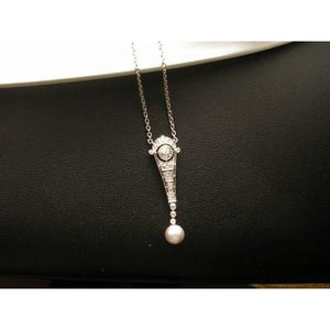 Edwardian Diamond and Pearl Pendant