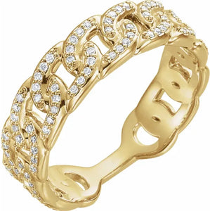 Diamond Stackable Chain Link Ring