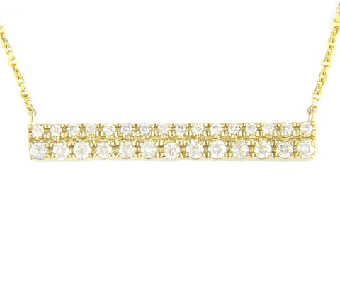Double Row Diamond Bar Necklace