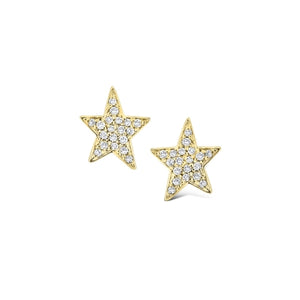 14kt Diamond Star Studs