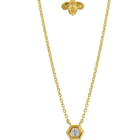 Gumuchian 18k Gold and Diamond "Mini B" Pendant Necklace