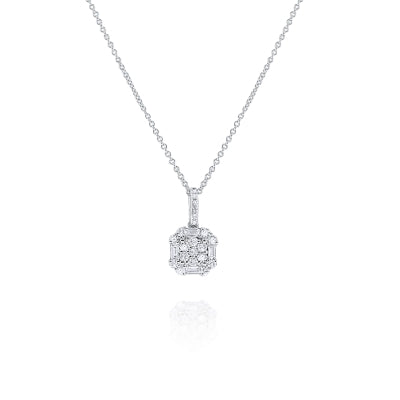 14k Mosaic Cluster Pendant