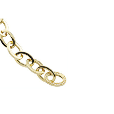 Oval Link Bracelet with Diamond Clasp