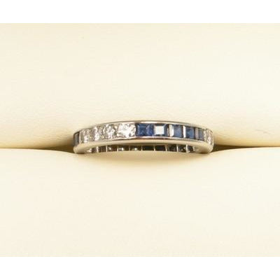 Tiffany & Co Platinum Eternity Band with Sapphires and Diamonds