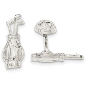 Sterling Silver Golf Club and Ball Cufflinks