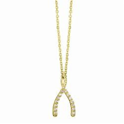 Small Diamond Wishbone Necklace