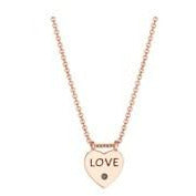Rose Gold and Black Diamond Heart Pendant