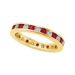Diamond and Colored Stone Eternity Band